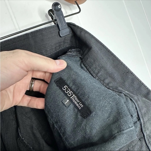 Vtg 5351 Pour Les Hommes Size 1 (28x31) Black Button Fly Flared Denim Jeans Pant - Picture 4 of 13